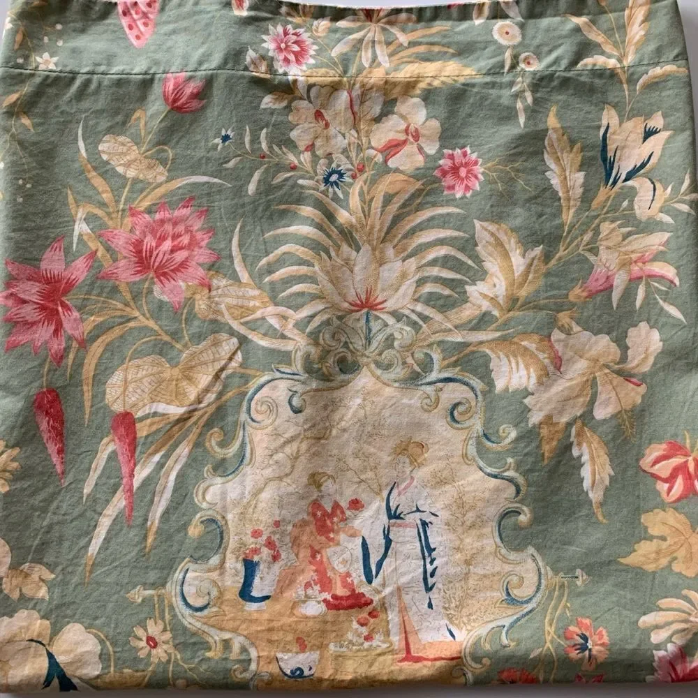 Pottery Barn Asian Floral Butterfly Euro Sham